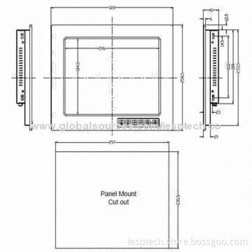 12.1 inch Industrial LCD PC Monitor,USB/RS232 Touchscreen, VESA & Panel Mount, 12V DC IN, OEM/ODM